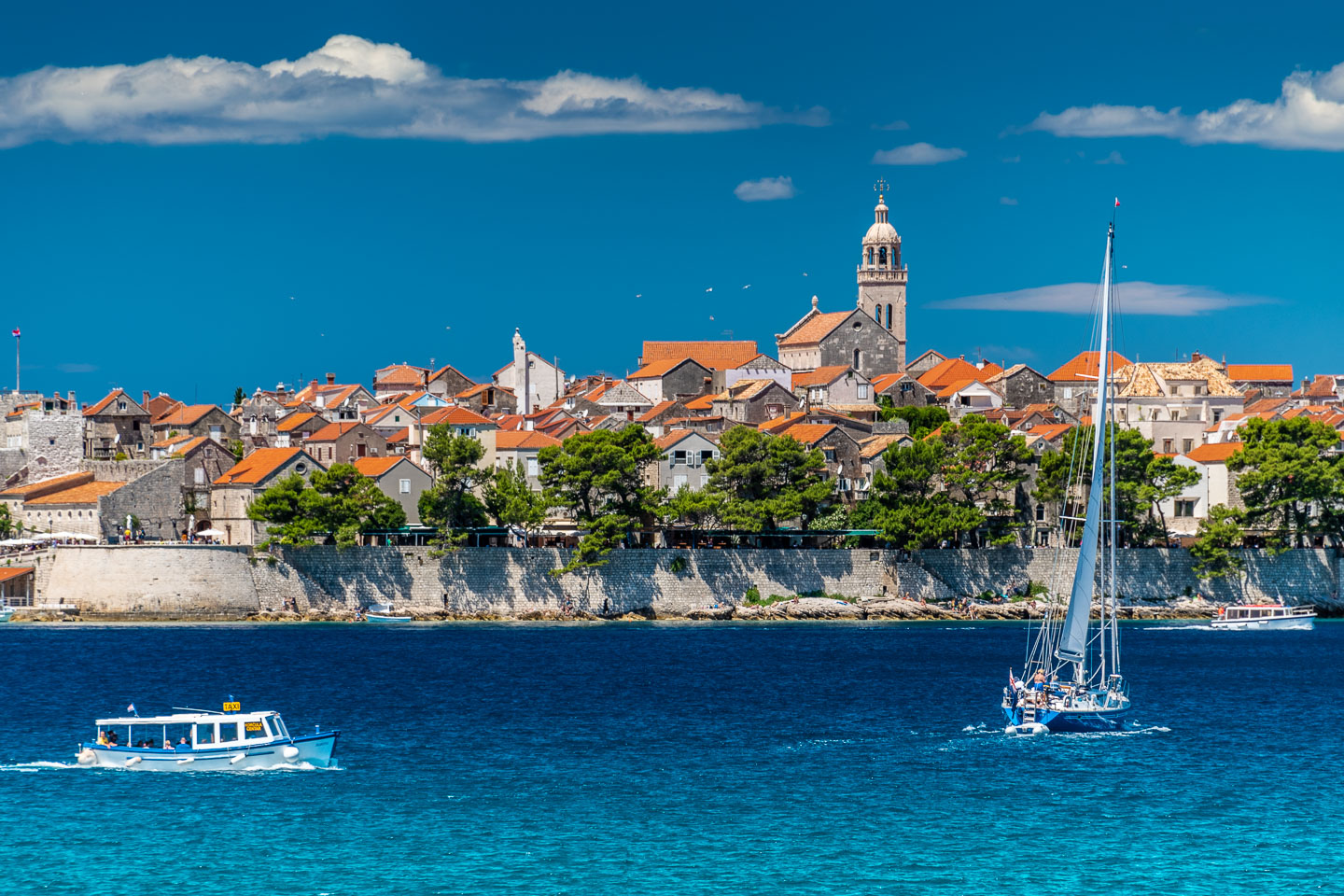 Old Town Korcula From The Sea